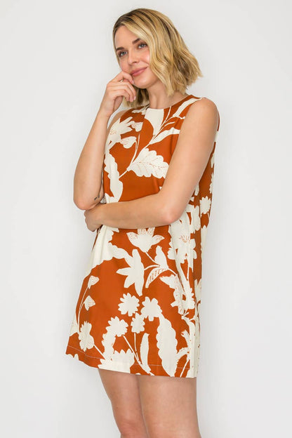 Rust Bloom Shift Dress