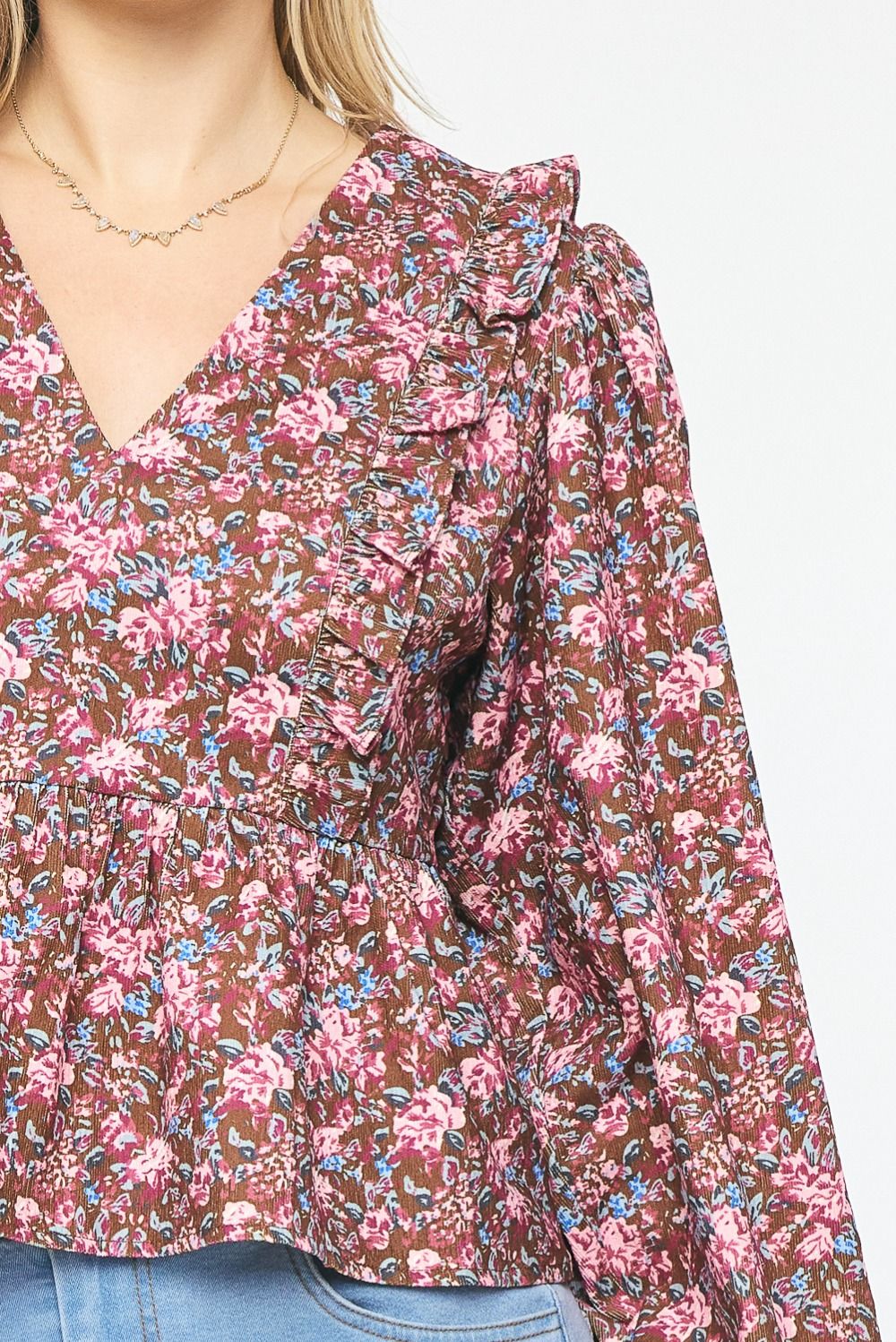 Rosalie Corduroy Peplum Blouse