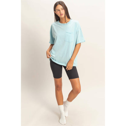 Washed Pocket Crew Neck T-Shirt