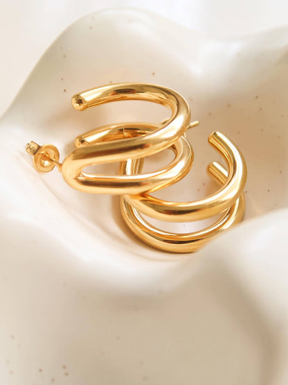 Lucille Double C Hoop Earring: Yellow