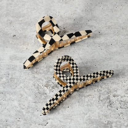 Charming Checkered Hair Claw