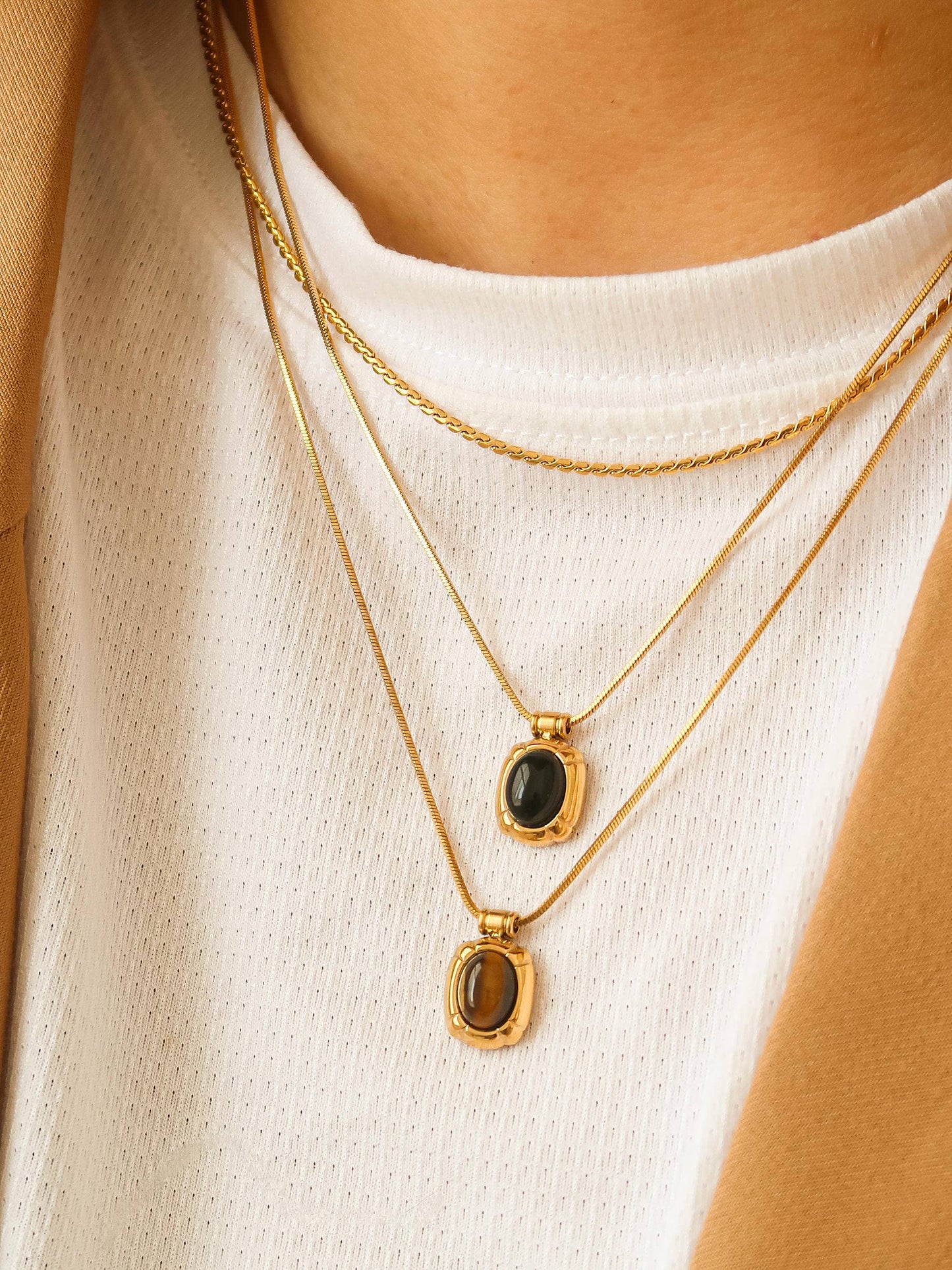 Dax Natural Stone Necklace: Green