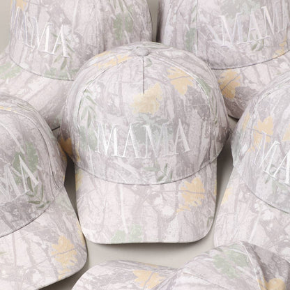 MAMA Letter Embroidery Real Tree Camo Baseball Cap: BEIGE CAMO