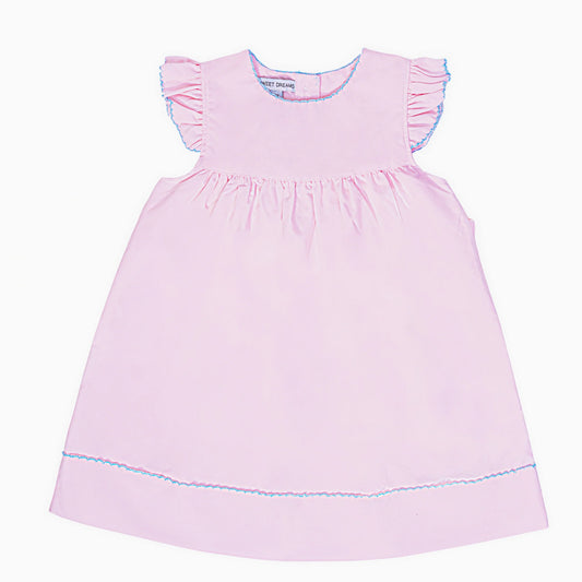 Pink/Blue Picot Trim Dress