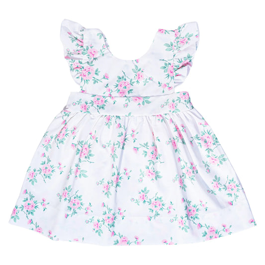 Rose Print Bow Back Dress